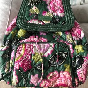 Green and Pink Vera Bradley Backpack